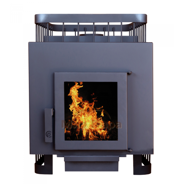 Печь банная ComfortProm СТАЛЬ 8 мм, до 16 кубов, стальная дверь со стеклом