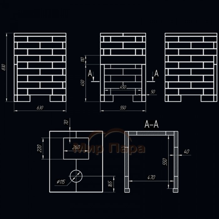 Комплект Гефест GFS ЗК 18 (М) Классика 830/40 Змеевик кирпич