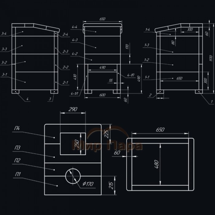 Комплект Гефест GFS ЗК 40 Президент 1140/60 Талькомагнезит