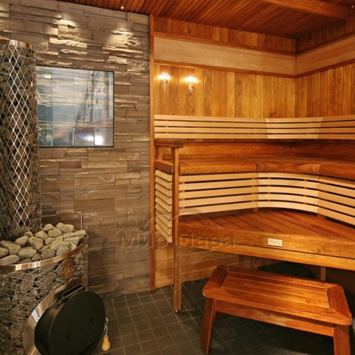 Дровяная печь для бани IKI Original со стальной дверцей смайл