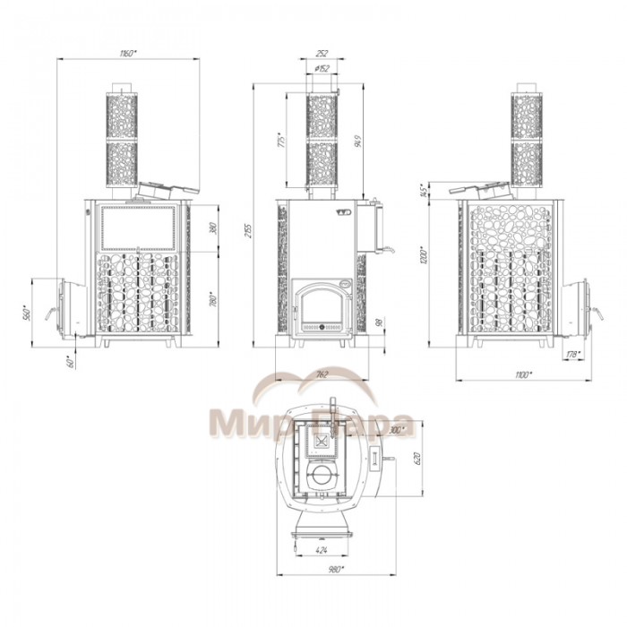 VVD Труба-каменка для Калита Экстрим Сетка