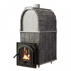 VVD Калита Арочная Pro Серпентенит Бархат (дверца чугунная, с панорамным стеклом)