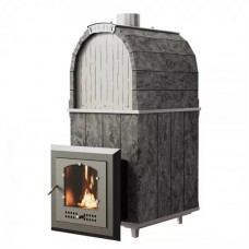 VVD Калита Арочная Pro Серпентенит Бархат (дверца нержавеющая сталь)