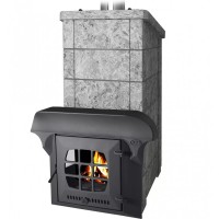 VVD Калита Экстрим РК Серпентинит Бархат (чугунный портал с чугунной дверцей)