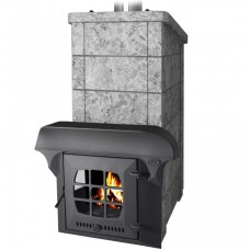 VVD Калита Экстрим РК Серпентинит Бархат (чугунный портал с чугунной дверцей)