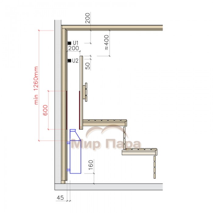 Печь для сауны Lang R 33/2, 12 кВт (12-18 м³, 8 кг камней)
