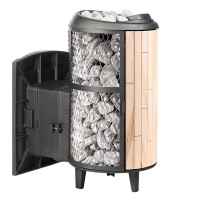 Печь банная ProMetall «Атмосфера L» комбинированная сетка-ламель «Окаменевшее дерево»