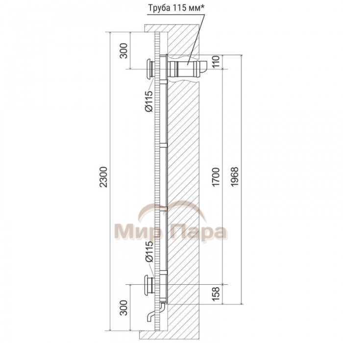 Вентиляция для бани горизонтальная Ferrum Aero