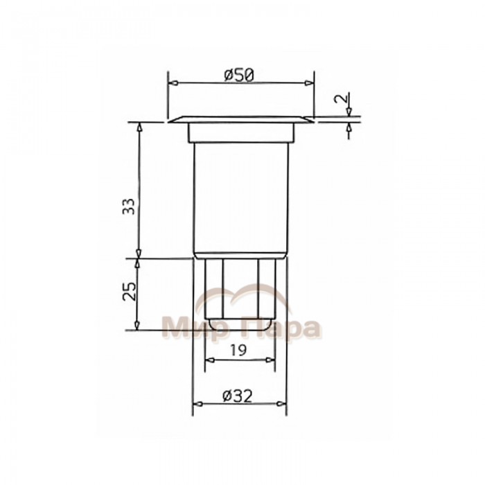 Светильник для паровой Cariitti S-Paver Led 3200, IP68, нержавеющая сталь