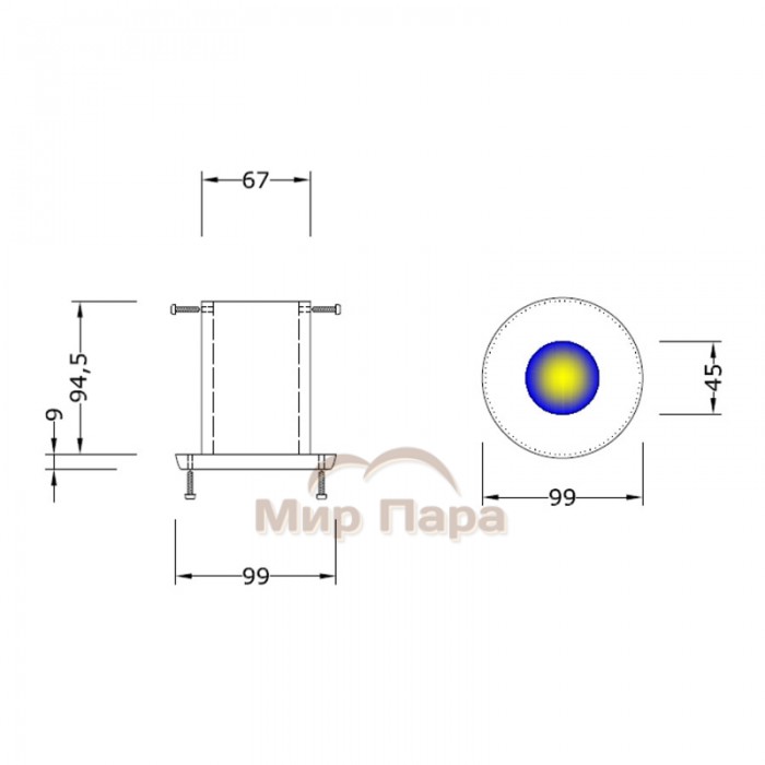 Встраиваемый потолочный светильник Licht-2000 Rondo (береза, без LED лампы)