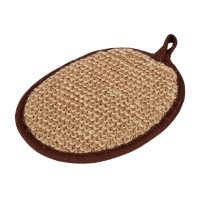 Мочалка из рами, овальная с хлопком 11х16см