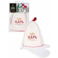 Набор д/бани подарочный «Царь» (шапка, рукавица)