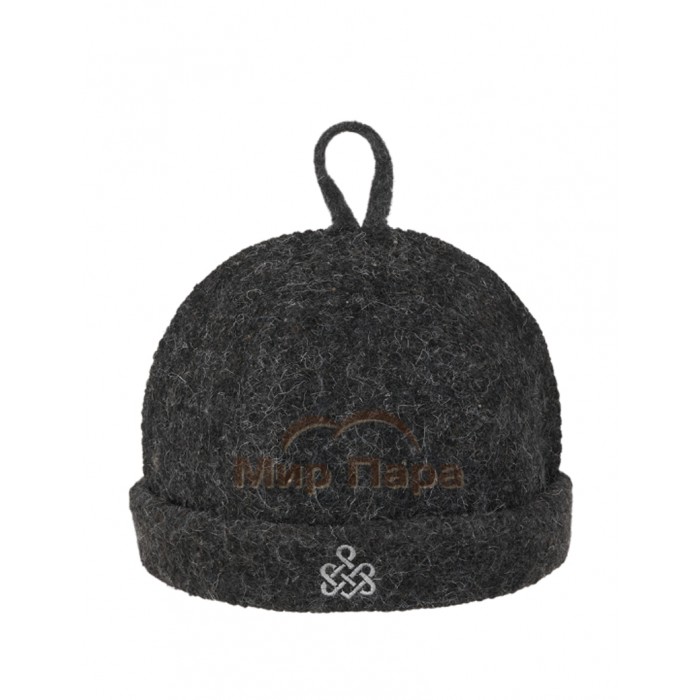 Шапка банная «Докер» с вышивкой, войлок серый