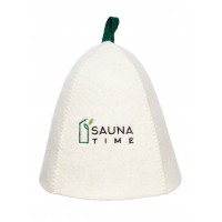 Шапка банная с вышивкой «Sauna time» войлок белый
