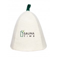 Шапка банная с вышивкой «Sauna time» войлок белый