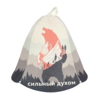 Шапка для бани и сауны «Сильный духом» войлок