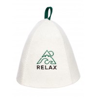 Шапка банная с вышивкой «Relax» войлок белый