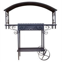 Мангал передвижной ComfortProm Асгард с крышей, 3 мм