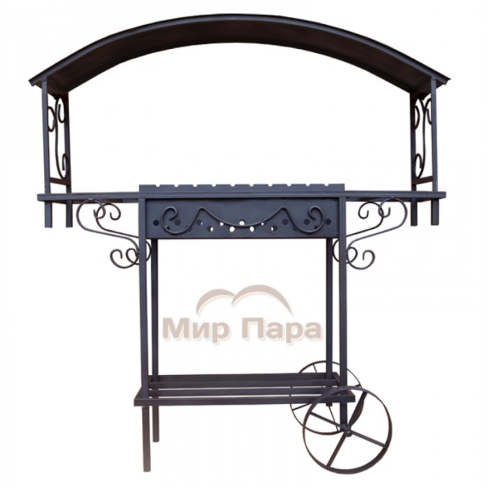 Мангал передвижной ComfortProm Асгард с крышей, 2 мм