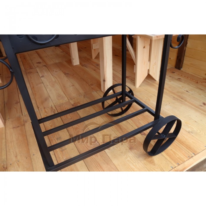 Мангал передвижной ComfortProm Асгард с крышей, 2 мм