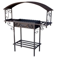 Мангал стационарный ComfortProm Асгард с крышей, 3 мм