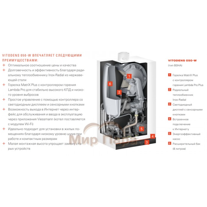 Конденсационный газовый котел Viessmann Vitodens 50 W B0HA 25