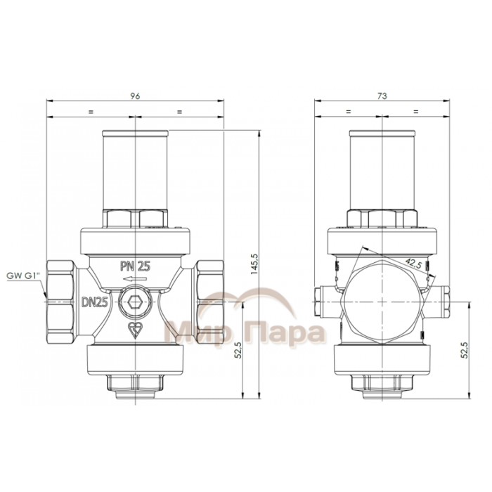 Стандартный редуктор давления воды Afriso BPR 403, ВР1" (90 403 10)