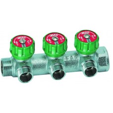 Регулирующий коллектор FAR 1" (ВР-НР) с 3 отв. 1/2" НР плск.упл. (FK 3822 112TP)