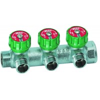 Регулирующий коллектор FAR 1" (ВР-НР) с 3 отв. 3/4" НР Eurokonus (FK 3822 134)