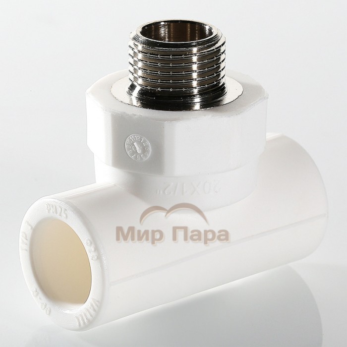 Тройник полипропиленовый с переходом на наружную резьбу Valtec 20х1/2" (VTp.733.0)