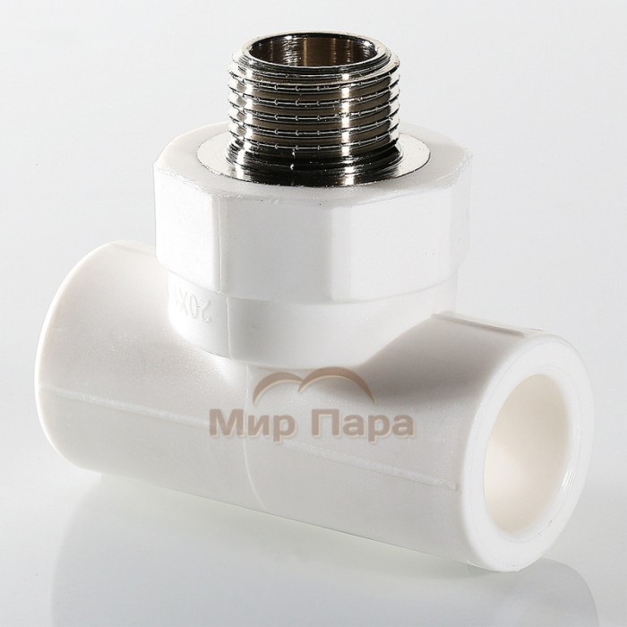 Тройник полипропиленовый с переходом на наружную резьбу Valtec 20х1/2" (VTp.733.0)