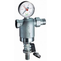 Фильтр 1/2" НР-BР, с манометром, 300мкм, Max: 95 °C, 25 бар FAR FA 3946 12