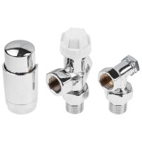 Комплект кранов для радиаторов 1/2" осевой Хром AV Engineering (AVE32012C)