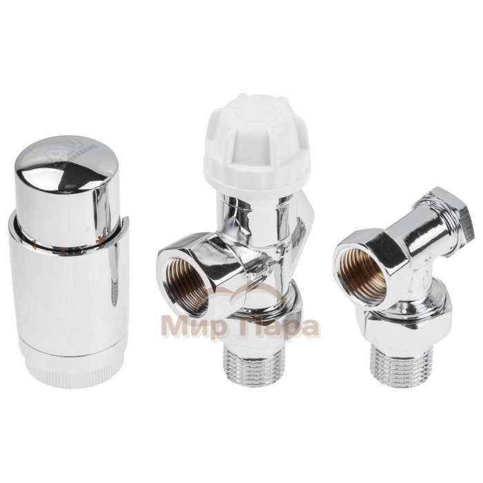 Комплект кранов для радиаторов 1/2" осевой Хром AV Engineering (AVE32012C)