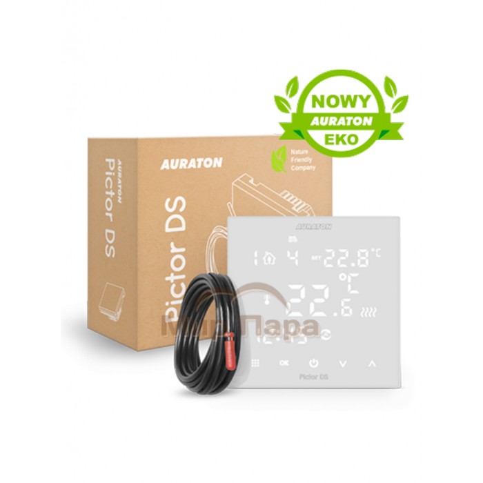 Встраиваемый проводной недельный регулятор температуры Auraton PICTOR DS, черный