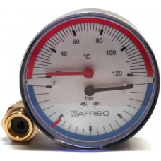 Термоманометр ТМ80, 1/2" Afriso AX /0-4 бар / 20-120 С° (63 341)