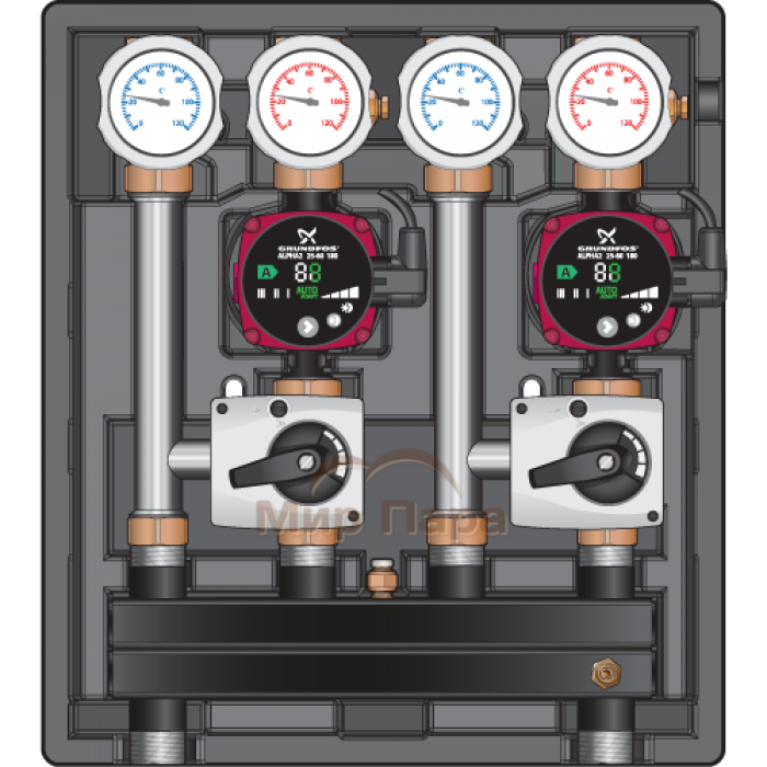 Насосная группа Meibes Kombimix MK (ST)/MK (ST)) с насосом Grundfos UPSO 15-65