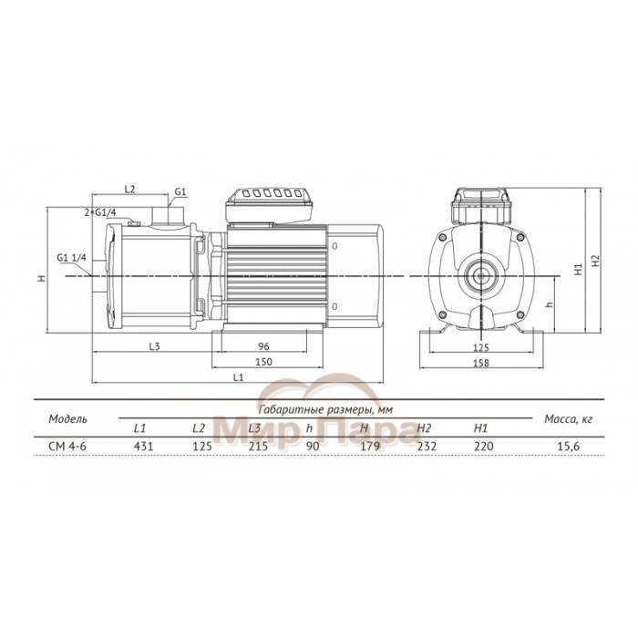 Многоступенчатый горизонтальный насос UNIPUMP CM 4-6