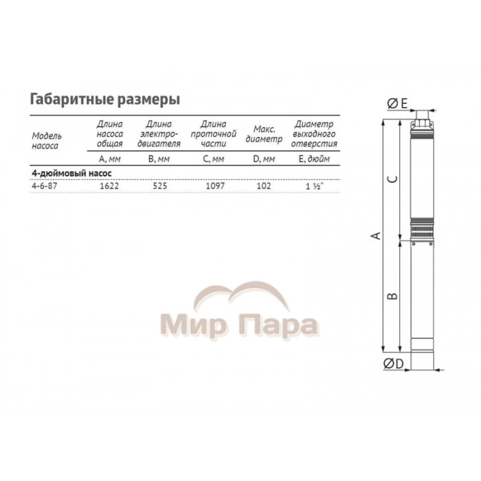 Насос погружной скважинный Unipump ЭЦВ 4-6-87