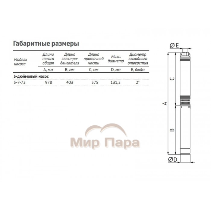 Насос погружной скважинный Unipump ЭЦВ 5-7-72