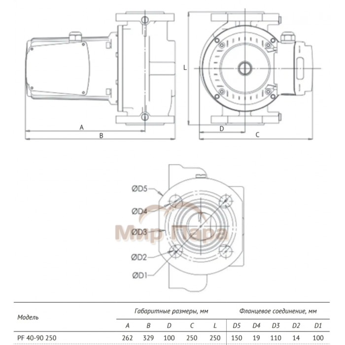 Насос циркуляционный Unipump PF3 40-90 250 3-х скоростной