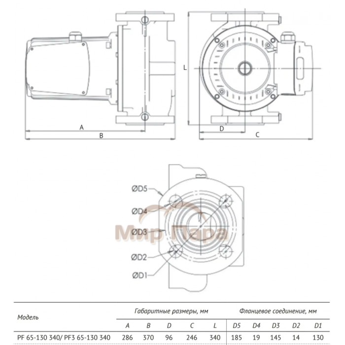 Насос циркуляционный Unipump PF3 65-130 340 3-х скоростной