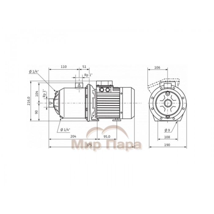Центробежный насос Wilo MHI 203-1/Е/1-230-50-2