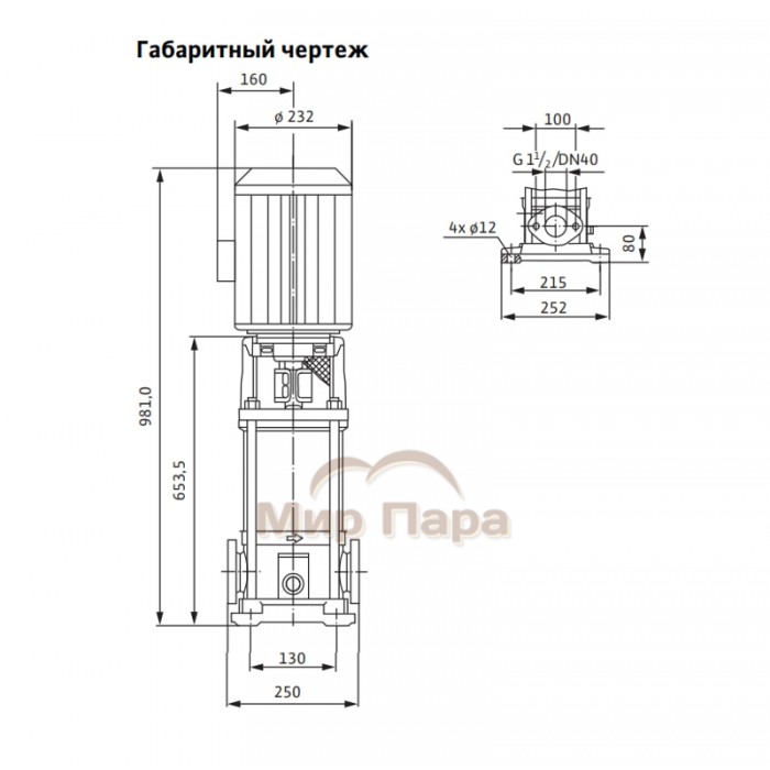 Поверхностный насос Wilo MVI812-1/25/E/3-380-50-2