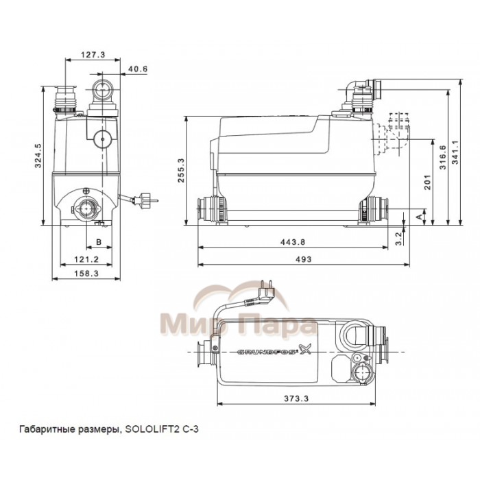 Канализационная установка Grundfos Sololift2 C-3