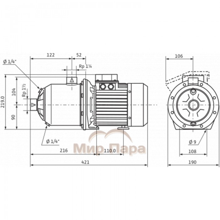 Центробежный насос Wilo MHI803-1/E/3-400-50-2/IE3