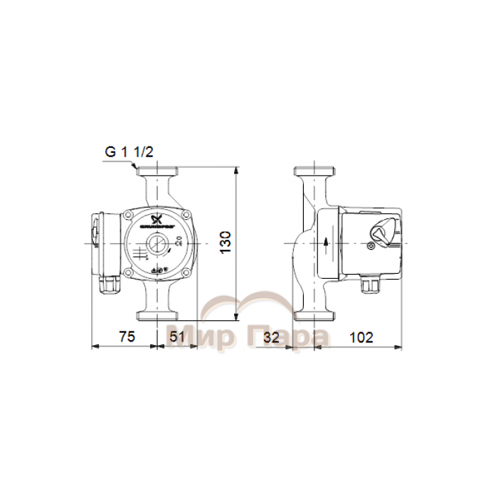 Насос циркуляционный Grundfos UPS 25-40 (130)