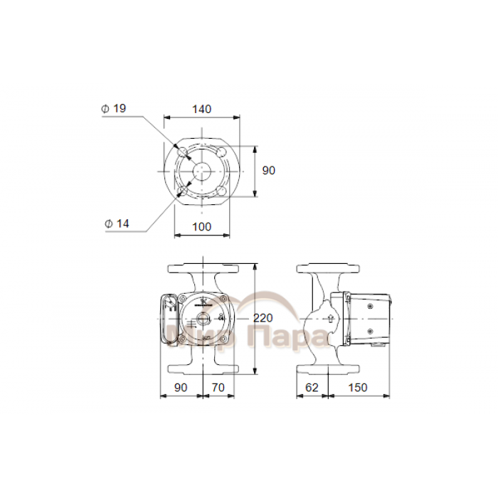 Насос циркуляционный Grundfos UPS 32-100F