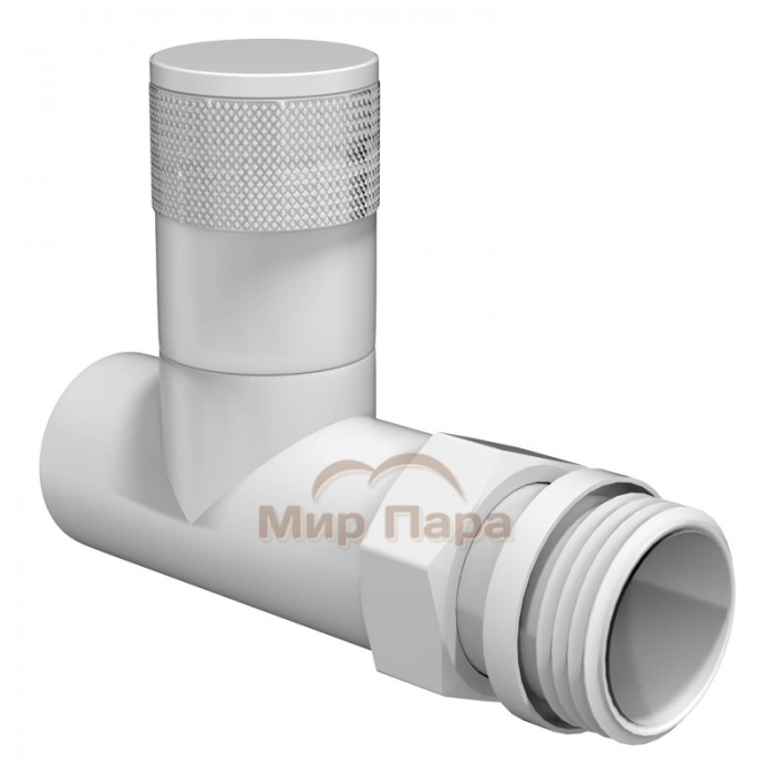 Набор дизайн-вентилей Royal Thermo PIANO, прямой (белый) 1/2"