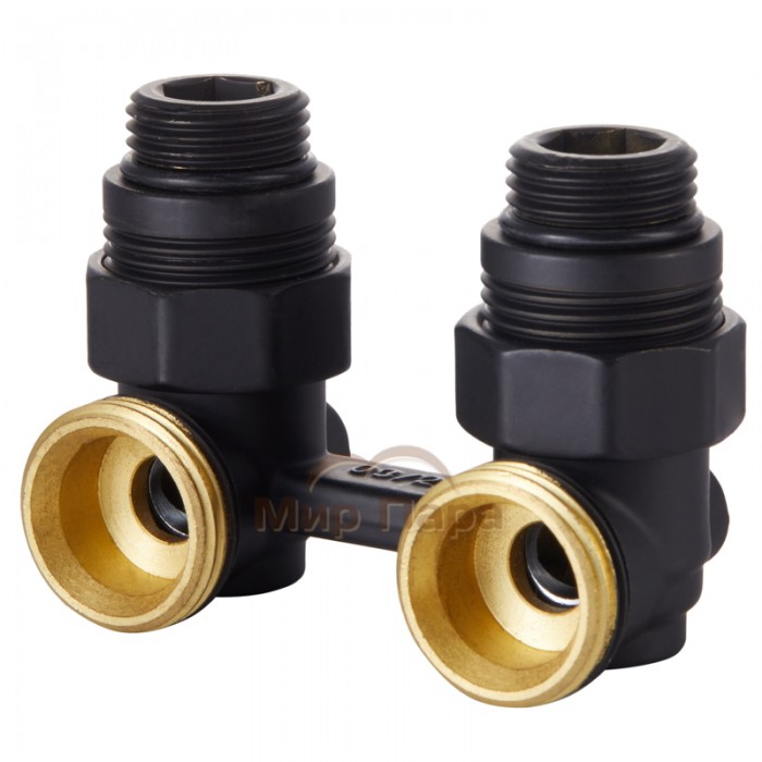 Узел нижнего подключения Royal Thermo угловой 1/2"х3/4" EK (черный)